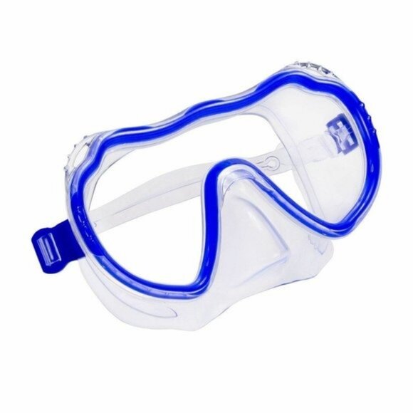 Dolfino Youth Swim Mask Blue Wide-Angle View Adjustable Junior Kids Swimming - Picture 2 of 5